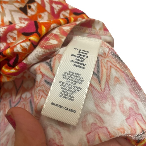 Rafaella Womens Gold Sparkle Multicolored Short Sleeve Top Size SP - Picture 3 of 7